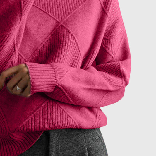 Women's Turtleneck Sweater — Soft Geometric Knit 7 Colours 2