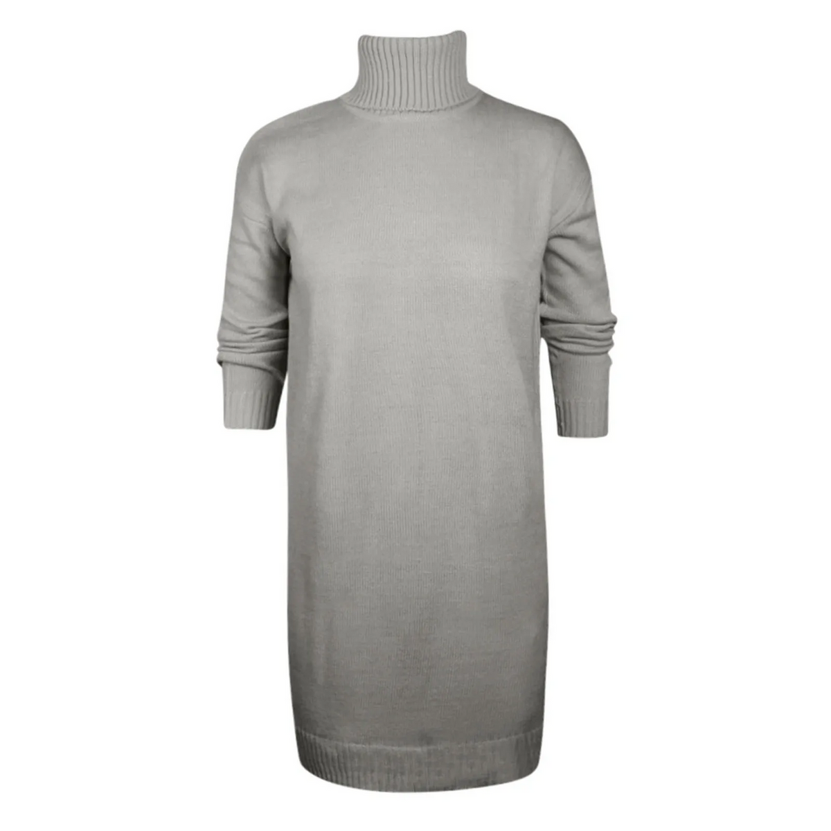 Women's Turtleneck Knit Jumper Dress — Oversized Long Sleeve 8