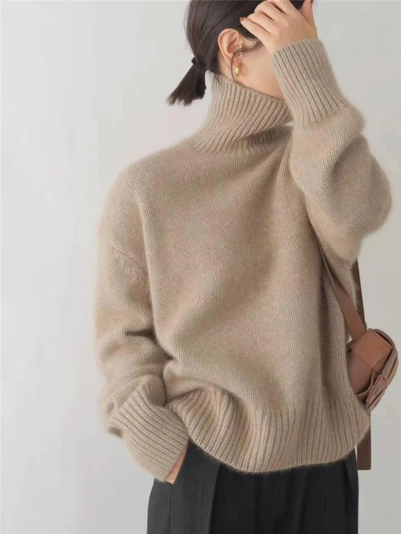 Women's Cashmere Turtleneck Sweater — Soft High Collar 6