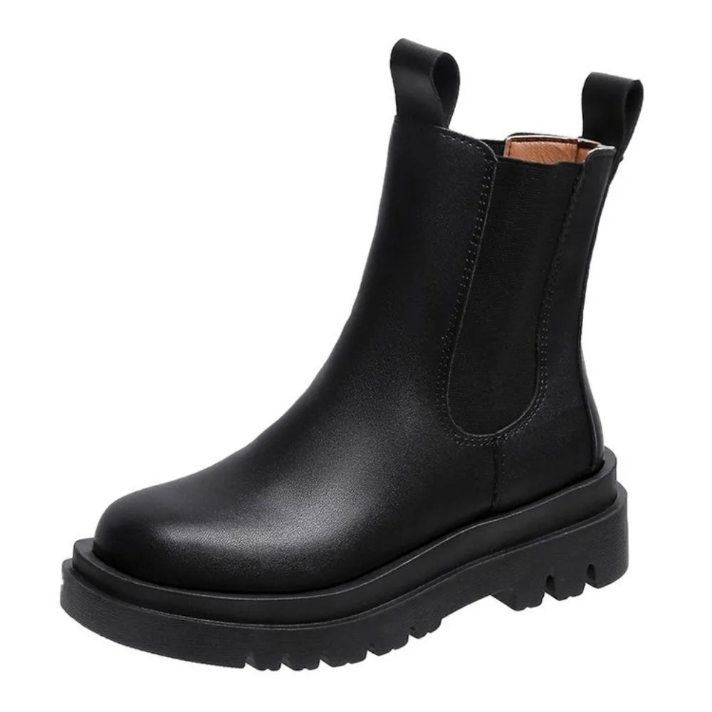 Women's Chunky Sole Chelsea Boots — Slip-On Flat 5