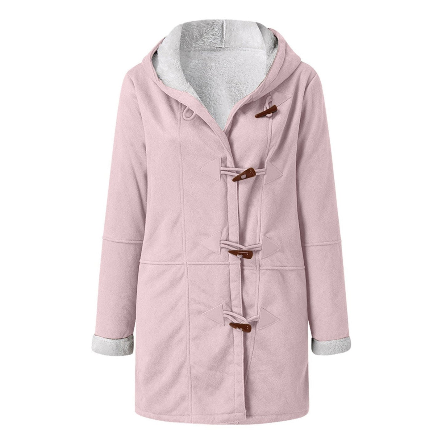 Women's Hooded Duffle Coat — Warm Lined Toggle Winter Coat 8