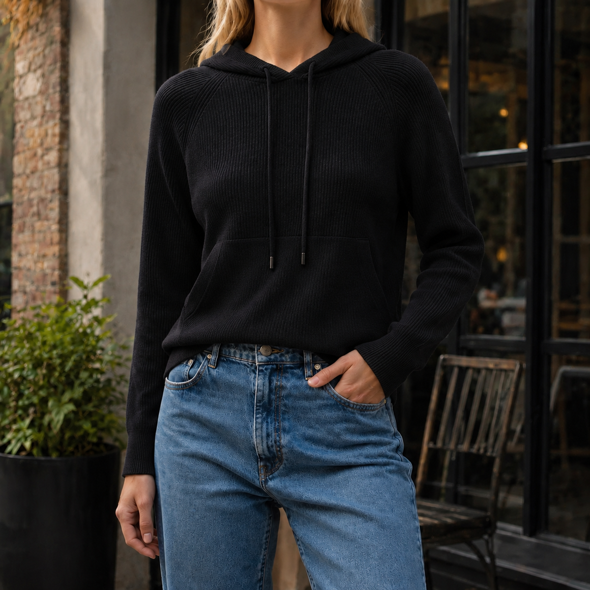 Maia Cashmere Merino Wool Hooded Sweater for Women 7