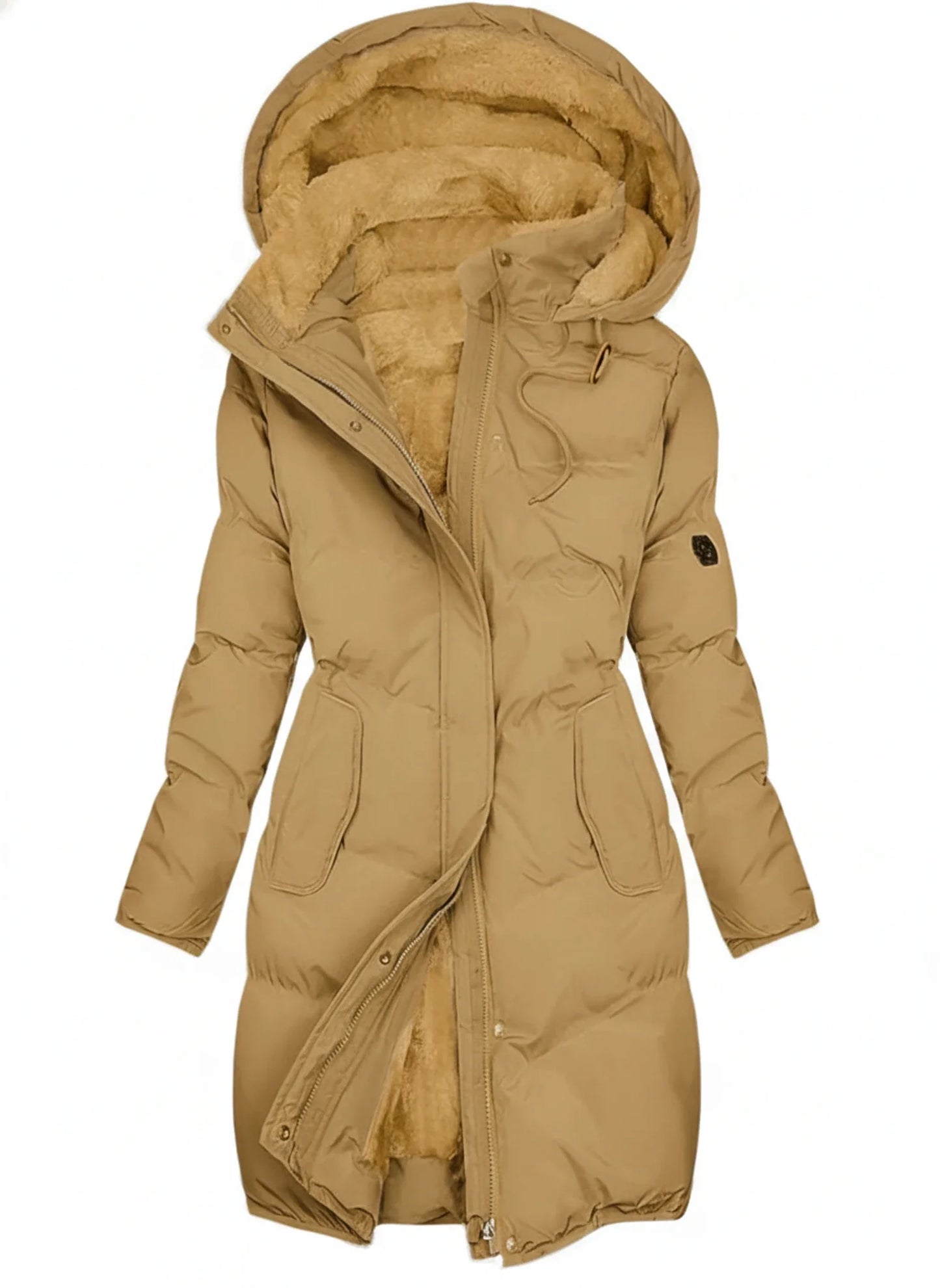 Women's Hooded Long Puffer Jacket — Quilted Winter Coat 3