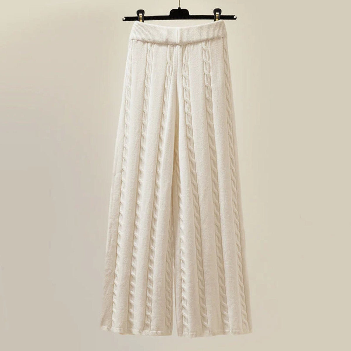 Cable-Knit Turtleneck 3-Piece Loungewear Set — Wide-Leg 5