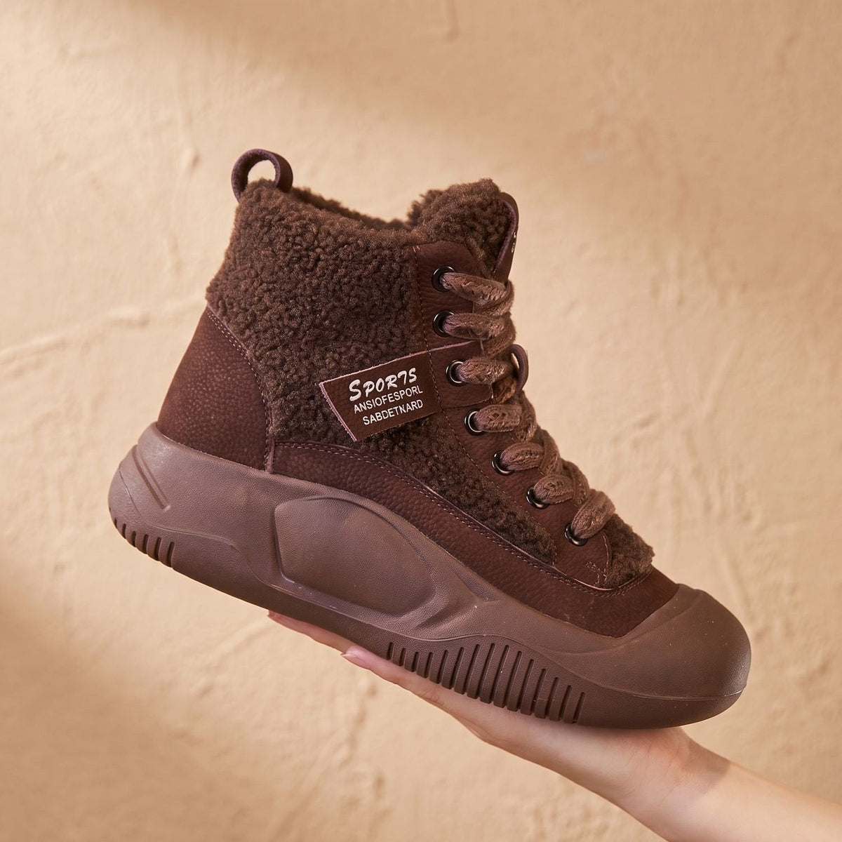 Women's Orthopedic Fleece Winter Sneaker Boots — Lace-Up 4