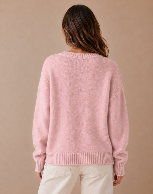 Women's Dachshund Motif Patchwork Knit Sweater