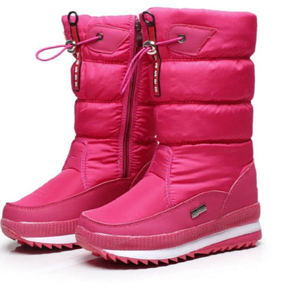 Women's Quilted Snow Boots — Insulated Side Zip Winter 1