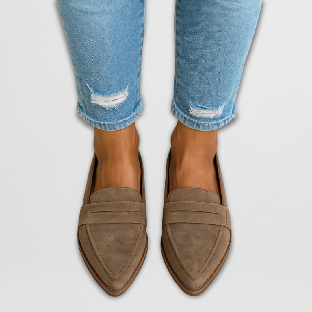 Margot Suede Comfort Loafers — Pointed Toe Slip-On Flats 1