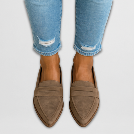 Margot Suede Comfort Loafers — Pointed Toe Slip-On Flats 1