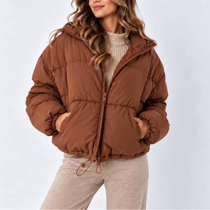 Women's Oversized Puffer Jacket — High Collar & Pockets 3