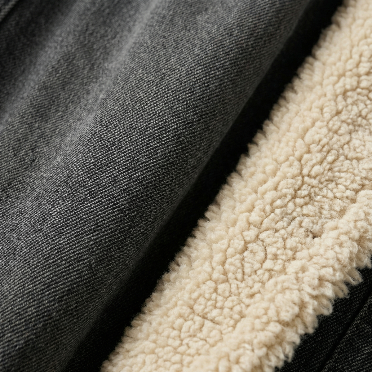 Shearling Denim Coat — Longline Tailored Winter Jacket 7