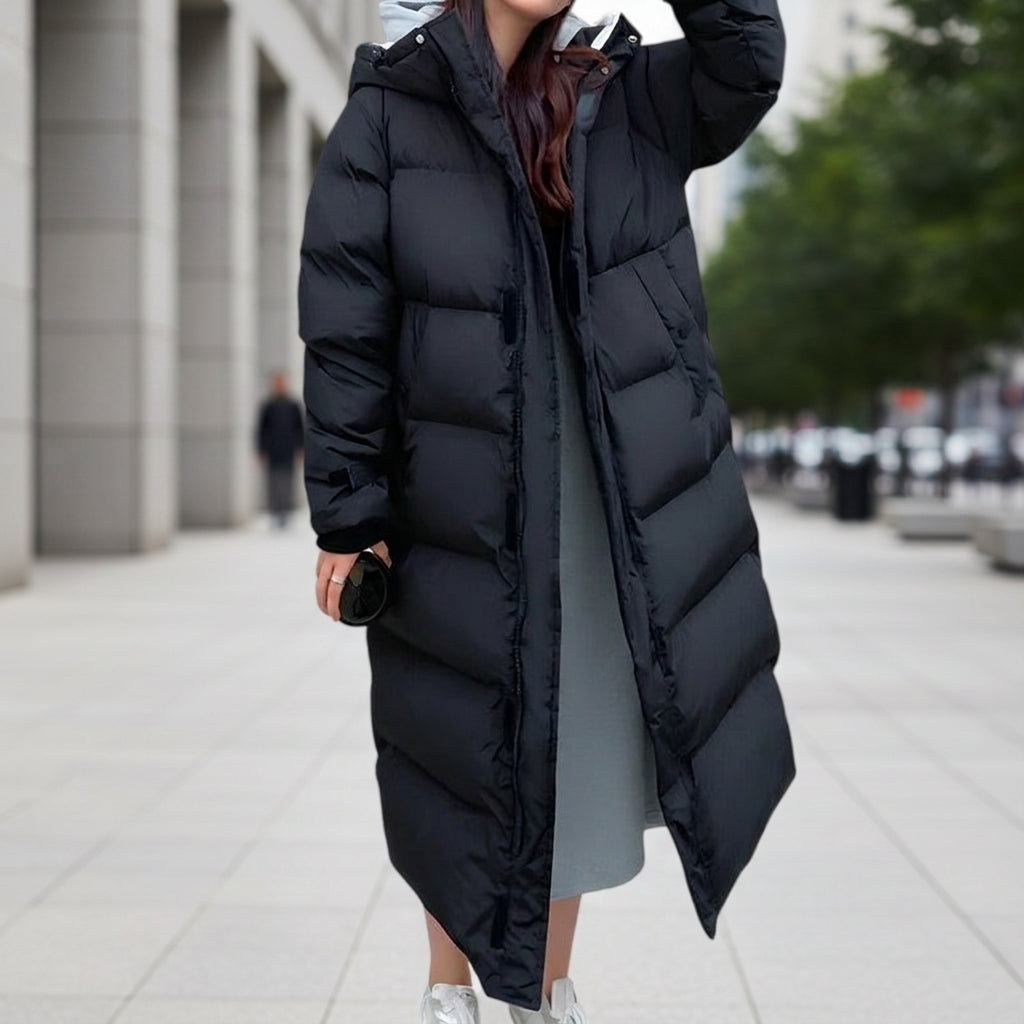 Long Quilted Hooded Puffer Parka — Waterproof Winter Coat 1