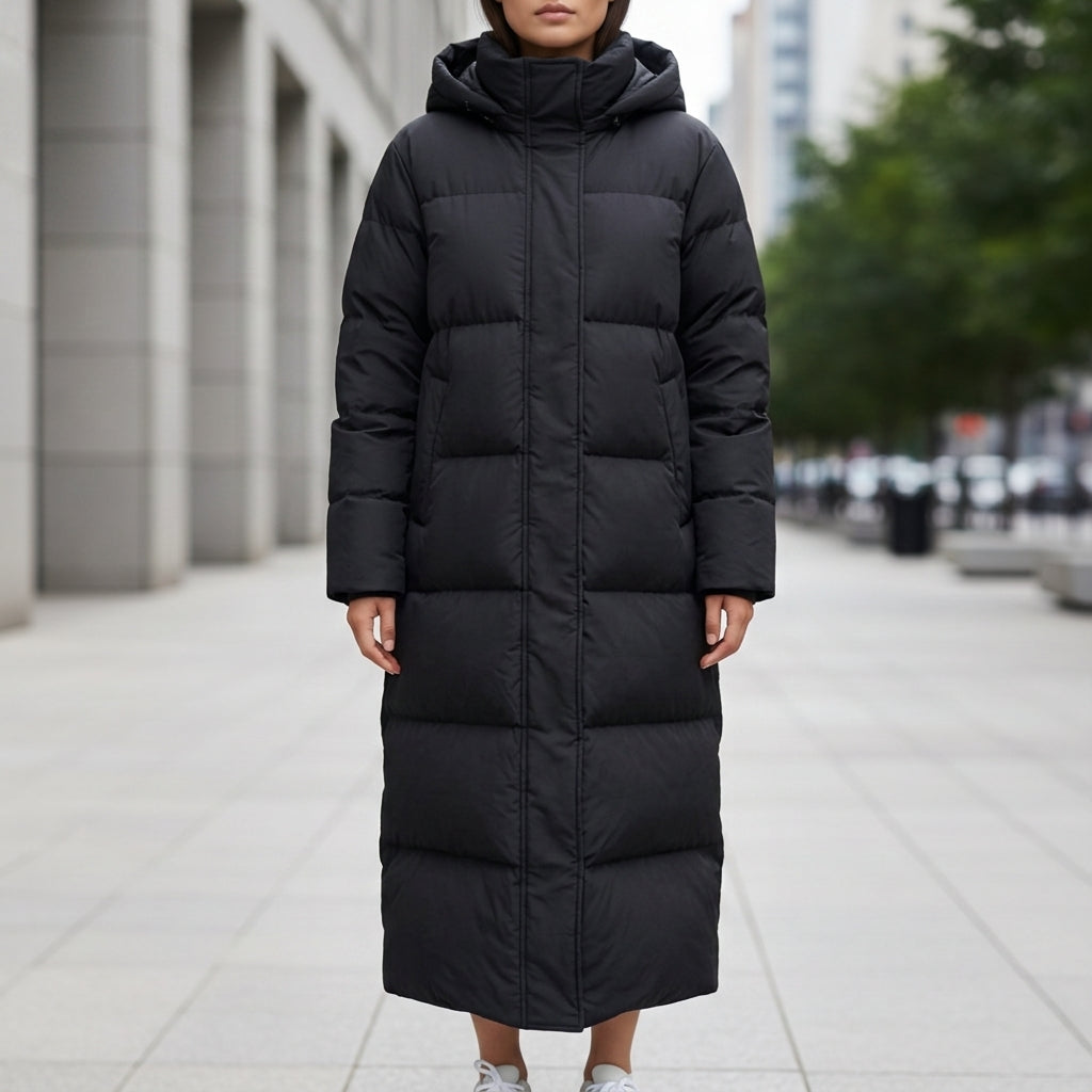 Long Quilted Hooded Puffer Parka — Waterproof Winter Coat 2