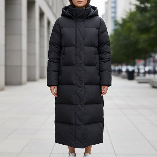 Long Quilted Hooded Puffer Parka — Waterproof Winter Coat 2