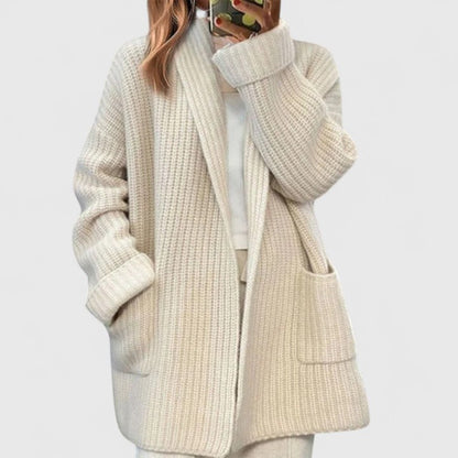 Relaxed Cashmere Cardigan — Open Front with Pockets 4