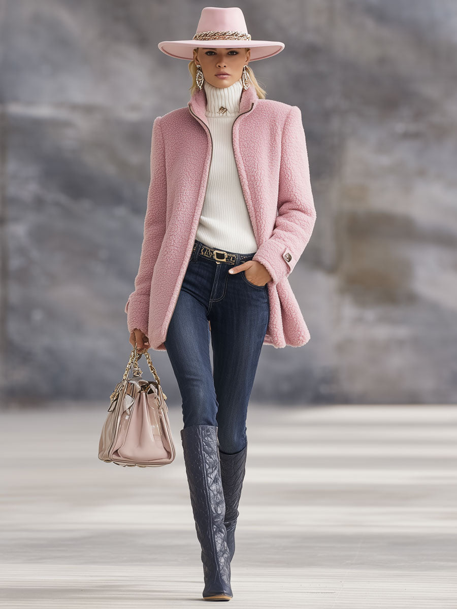 Women's Vintage Fleece Zip-Up Jacket — Relaxed Fit 2