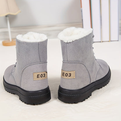 Cozy Lace-Up Ankle Boots — Plush Lining & Grip Sole 9