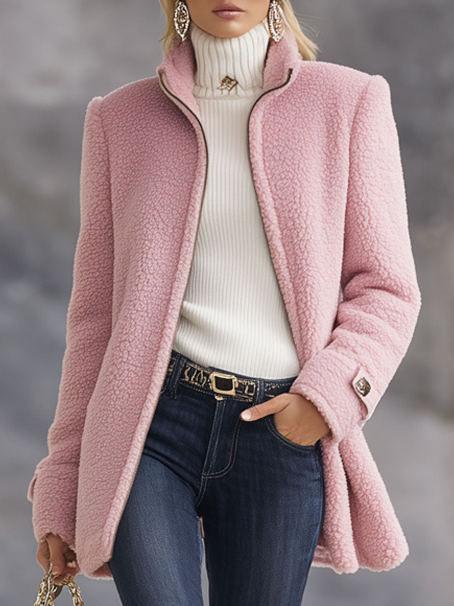 Women's Vintage Fleece Zip-Up Jacket — Relaxed Fit 1