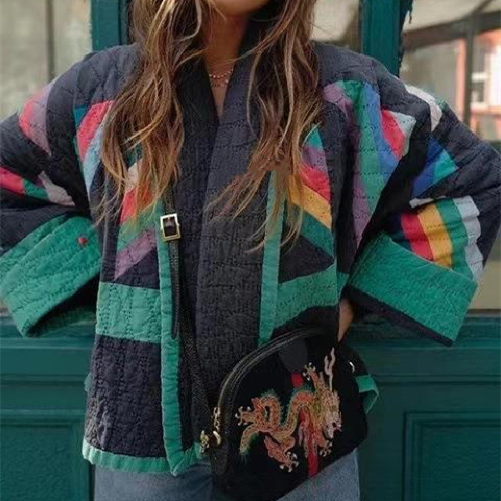Aria Retro Revival Coat — Oversized Patchwork Jacket 2