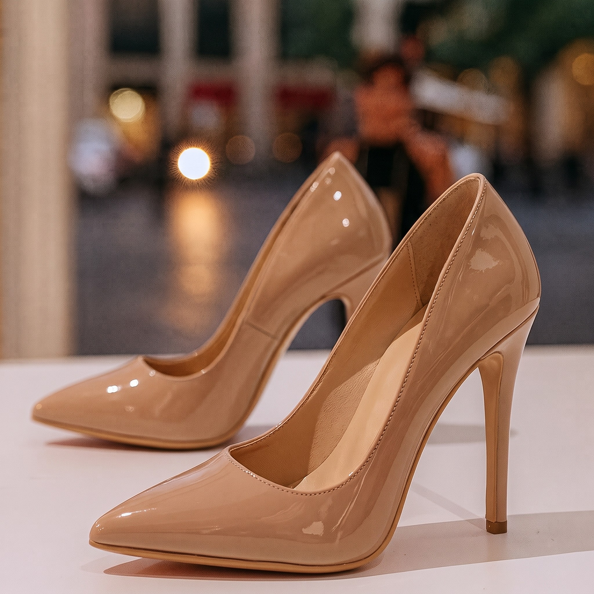 Patent-Look Pointed-Toe Stiletto Court Shoes for Women 14