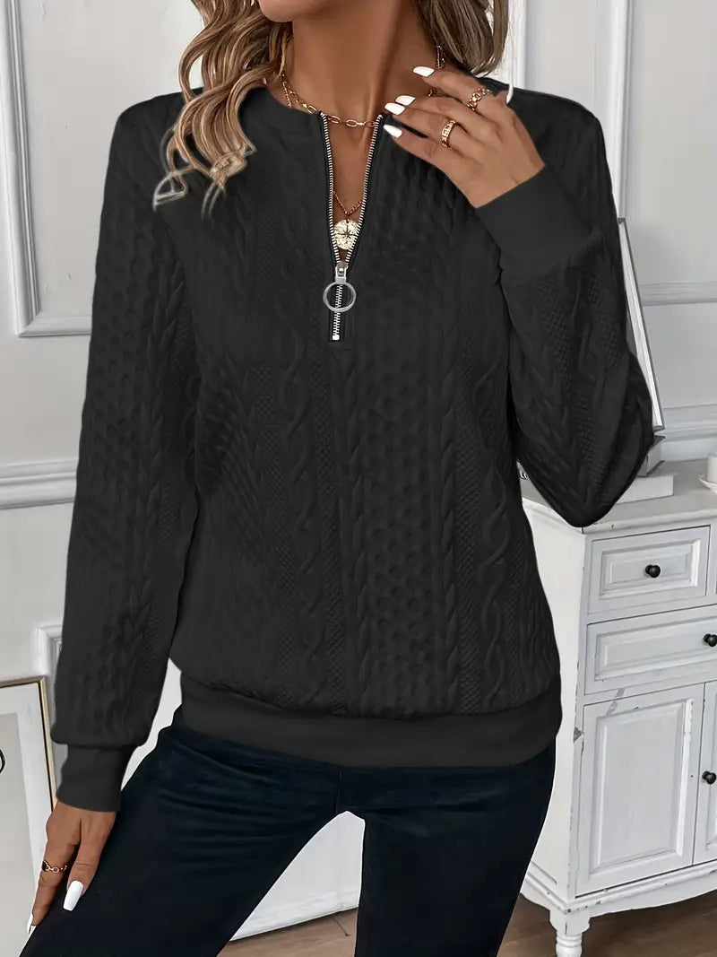 Women's Hooded Zipper Sweater — Cozy Loose Fit Pullover 11