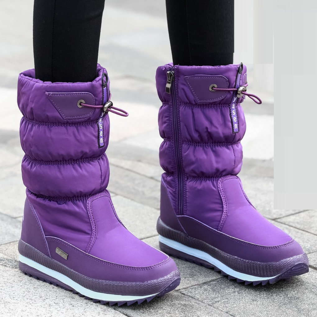 Women's Quilted Snow Boots — Insulated Side Zip Winter 3