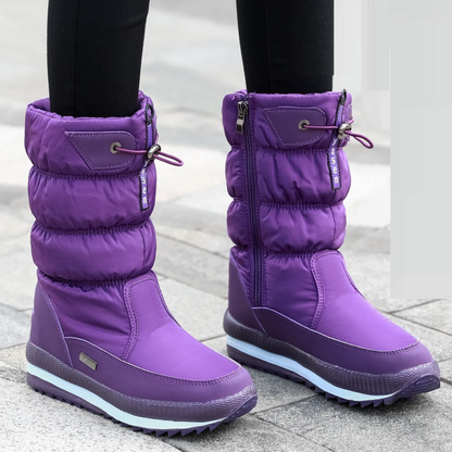 Women's Quilted Snow Boots — Insulated Side Zip Winter 3
