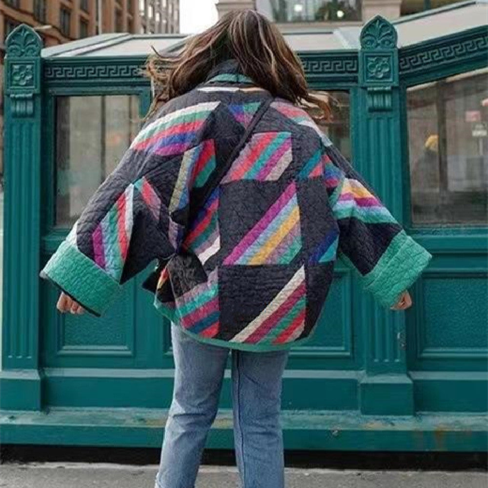 Aria Retro Revival Coat — Oversized Patchwork Jacket 3