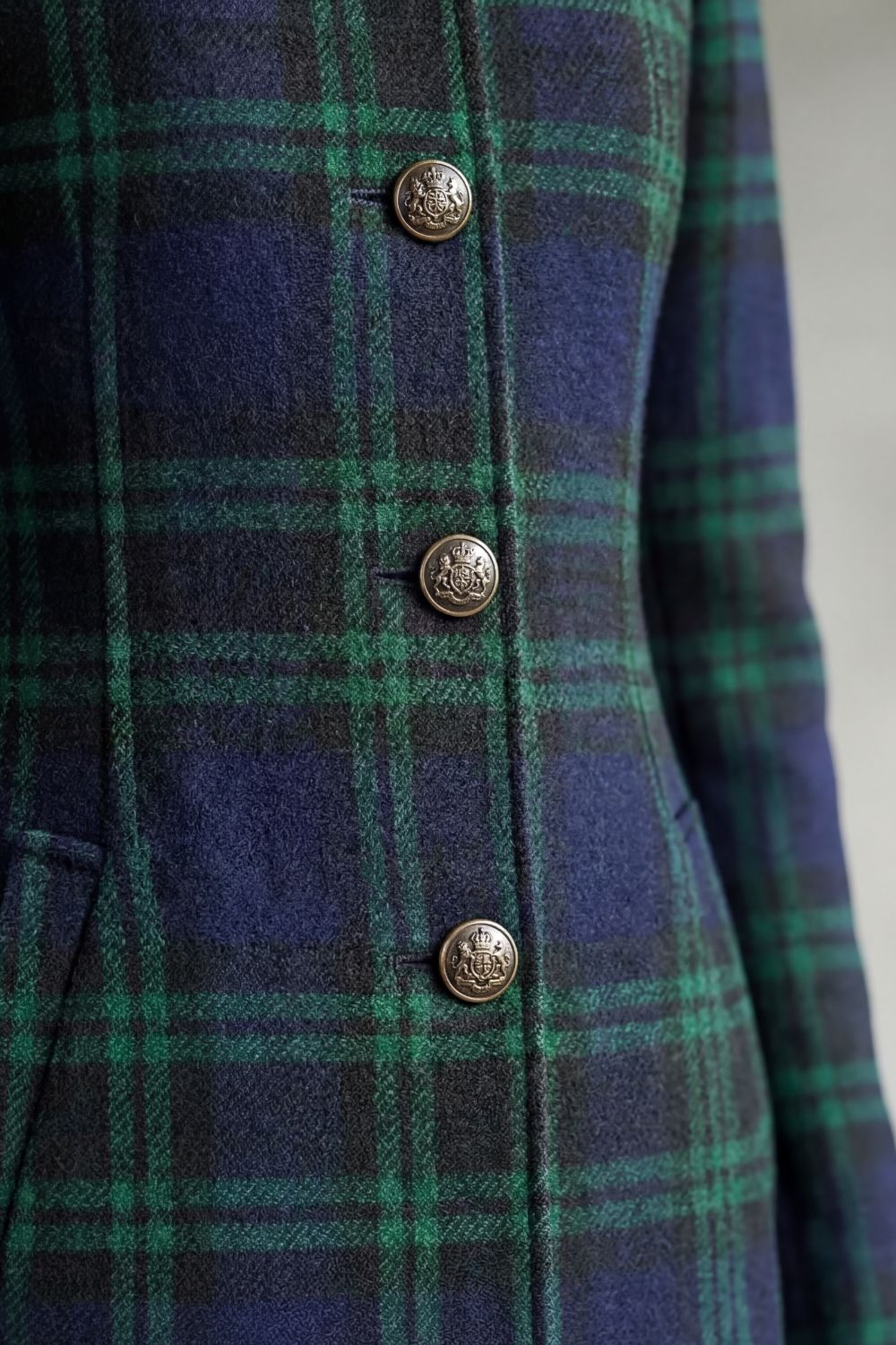 Highland Check Wool Blend Coat — Women's Tartan Silhouette 5