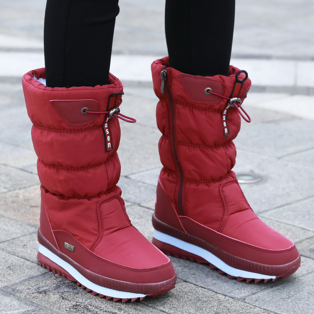 Women's Quilted Snow Boots — Insulated Side Zip Winter 4