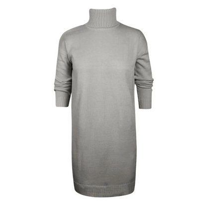 Women's Turtleneck Knit Jumper Dress — Oversized Long Sleeve 8
