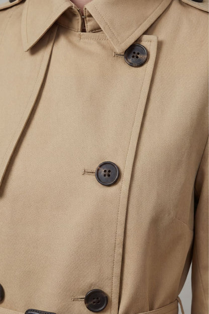 Women's Double-Breasted Trench Coat — Belted Classic Fit 5