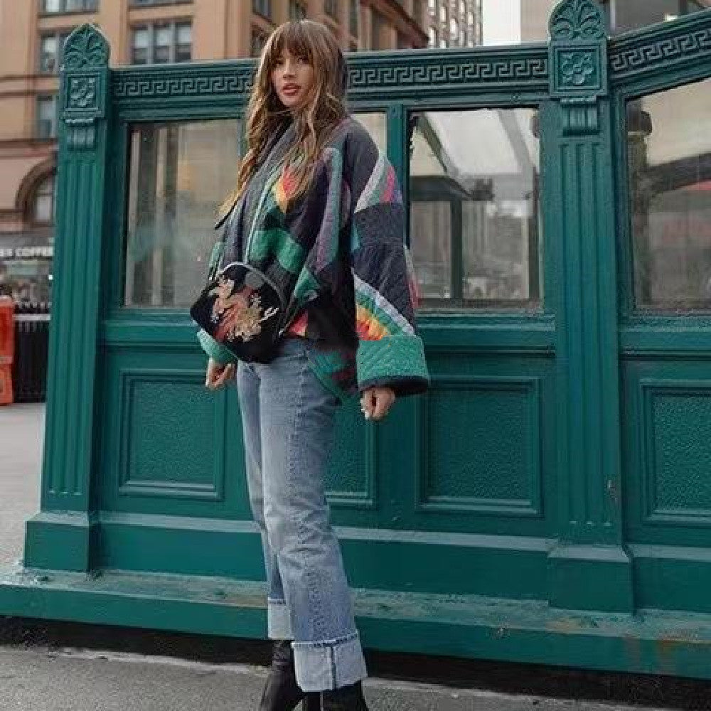 Aria Retro Revival Coat — Oversized Patchwork Jacket 1