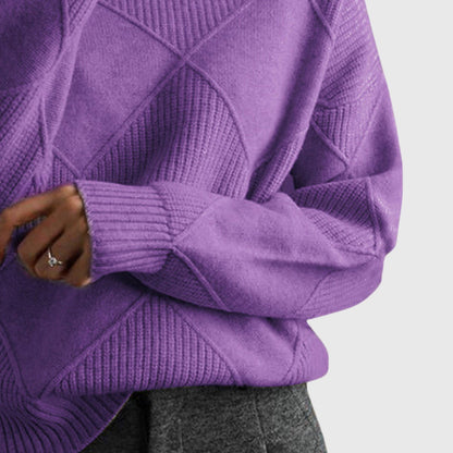 Women's Turtleneck Sweater — Soft Geometric Knit 7 Colours 6