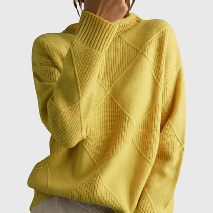 Women's Turtleneck Sweater — Soft Geometric Knit 7 Colours 17