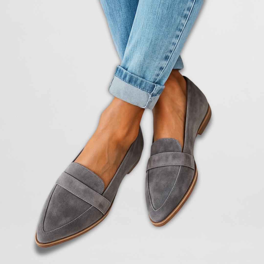 Margot Suede Comfort Loafers — Pointed Toe Slip-On Flats 6