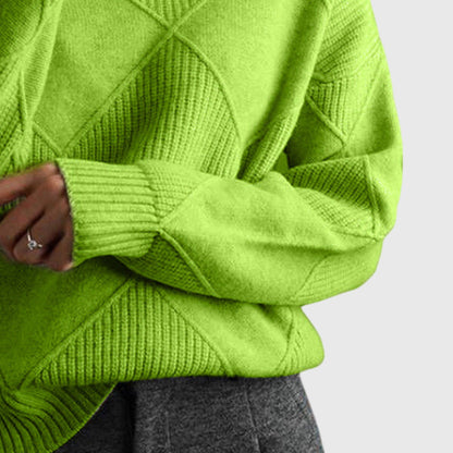 Women's Turtleneck Sweater — Soft Geometric Knit 7 Colours 8