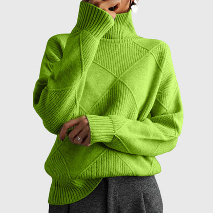 Women's Turtleneck Sweater — Soft Geometric Knit 7 Colours 7