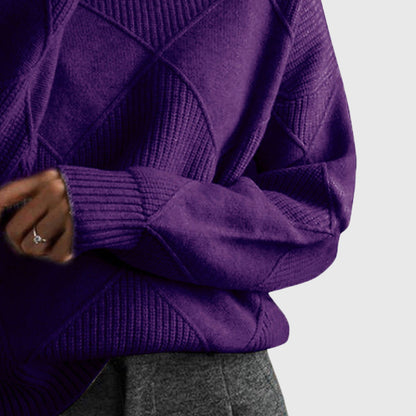 Women's Turtleneck Sweater — Soft Geometric Knit 7 Colours 14