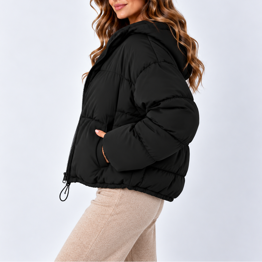 Women's Oversized Puffer Jacket — High Collar & Pockets 2