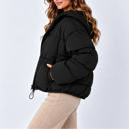 Women's Oversized Puffer Jacket — High Collar & Pockets 2
