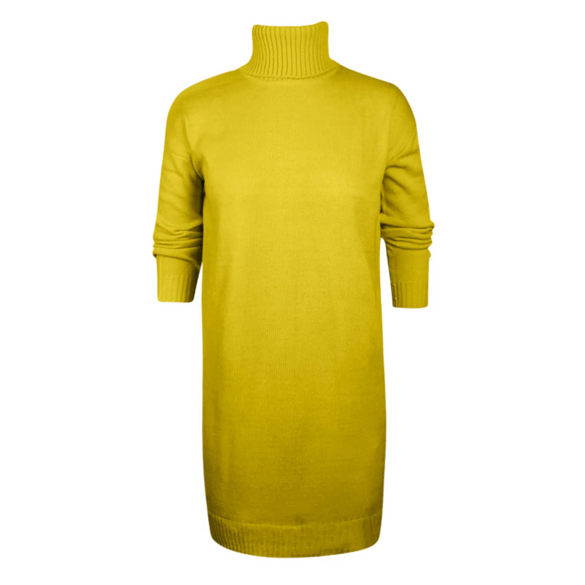 Women's Turtleneck Knit Jumper Dress — Oversized Long Sleeve 7