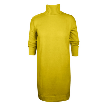 Women's Turtleneck Knit Jumper Dress — Oversized Long Sleeve 7