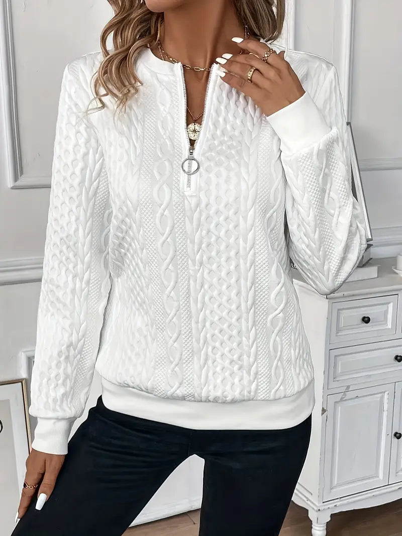Women's Hooded Zipper Sweater — Cozy Loose Fit Pullover 6