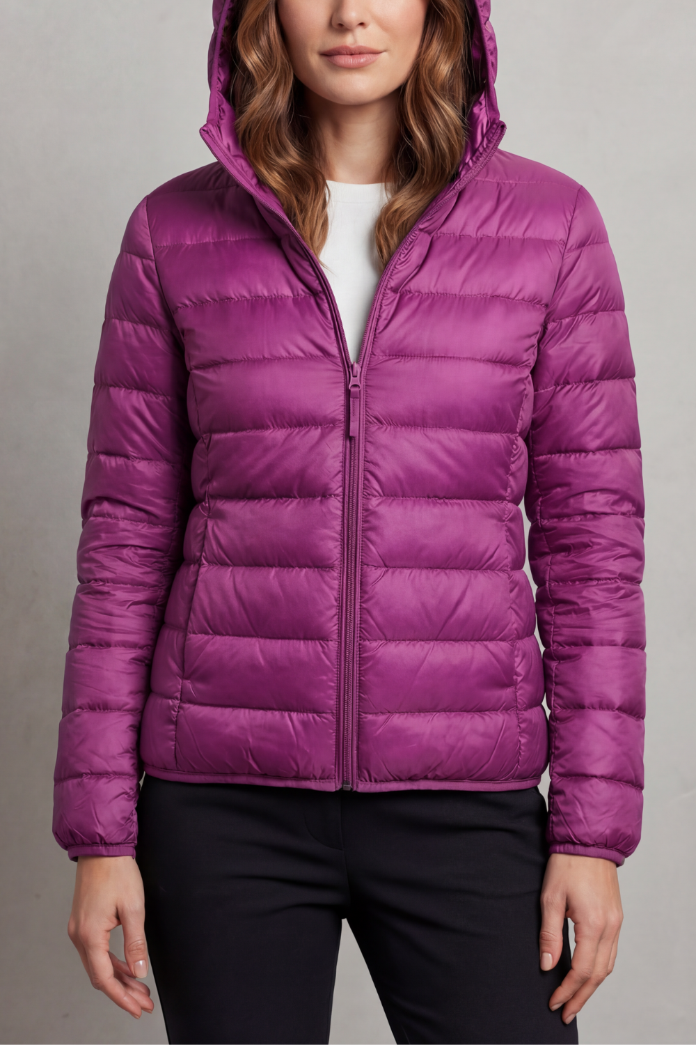 Women's Lightweight Packable Hooded Puffer Jacket 15