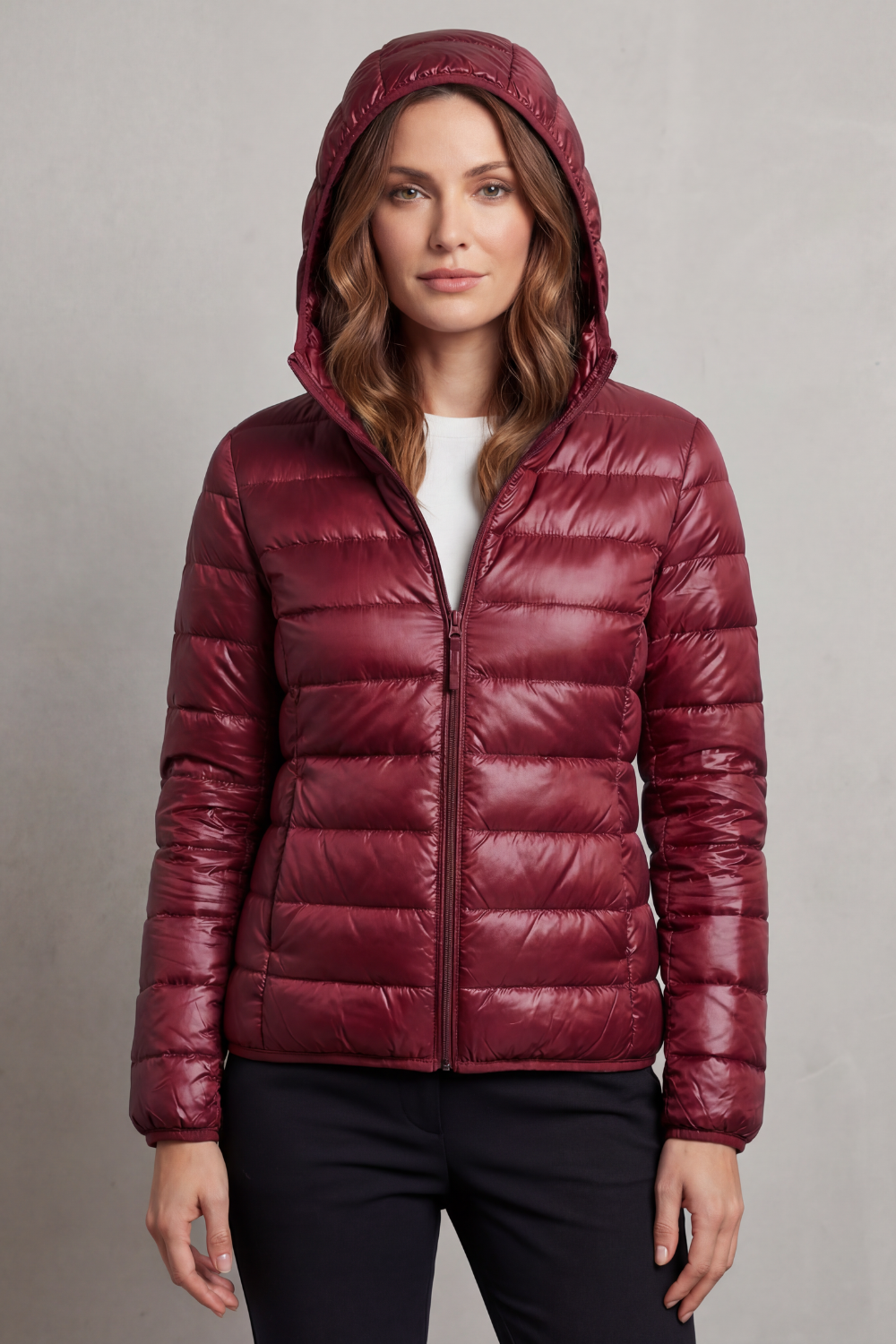 Women's Lightweight Packable Hooded Puffer Jacket 12