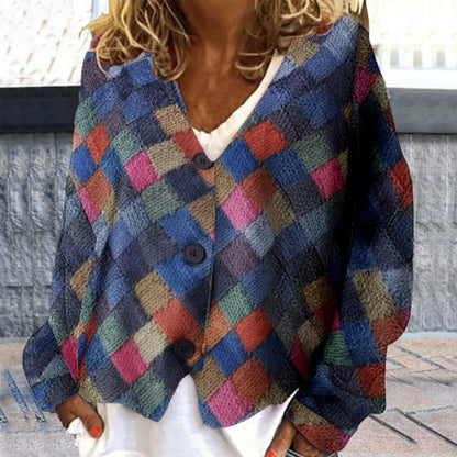 Women's Chevron Cardigan — Button-Front V-Neck Long Sleeve 3