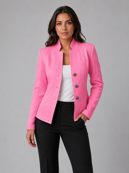 Women's Textured Collarless Tailored Blazer — Structured Fit 5