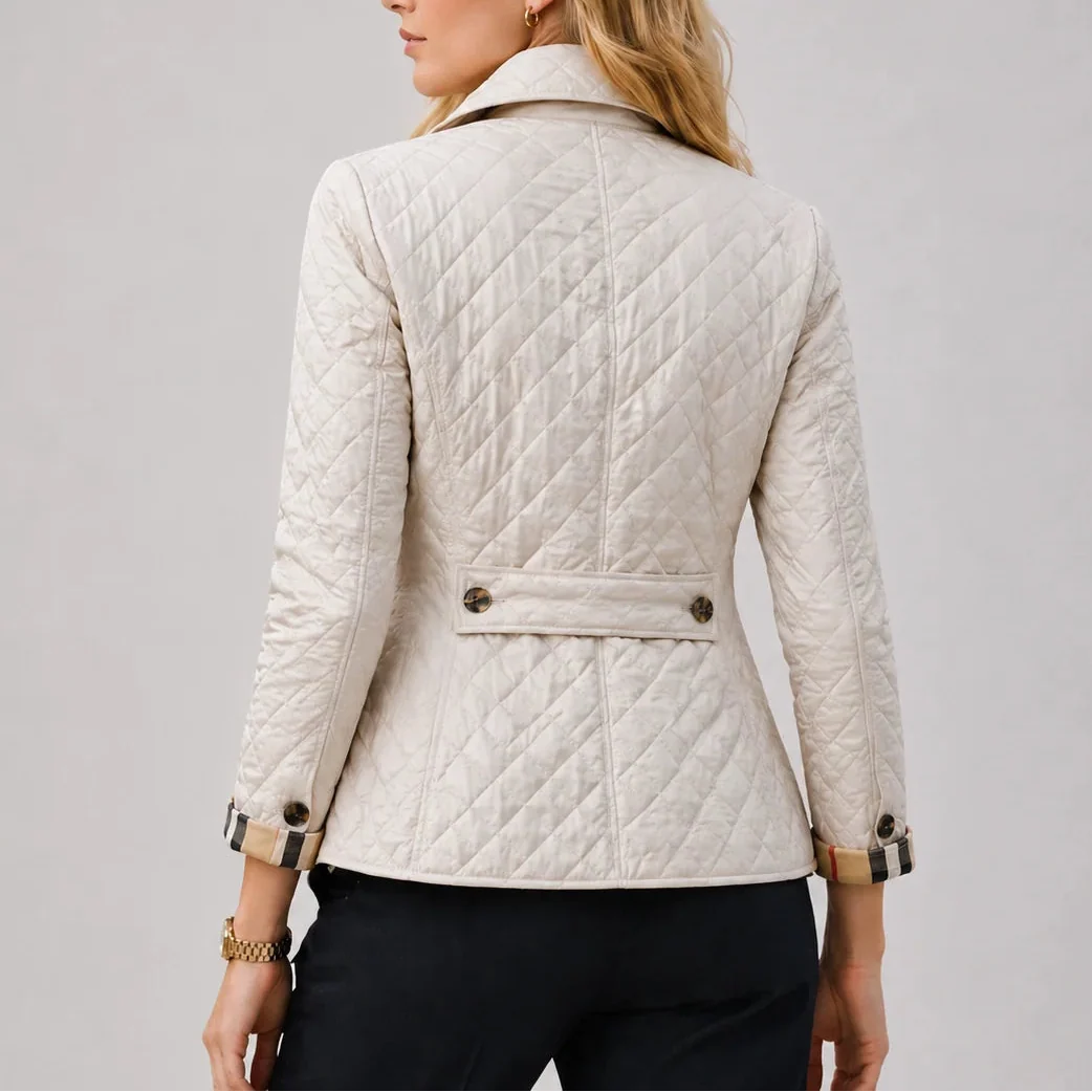 Women's Quilted Jacket — Lightweight Stand Collar Coat 3