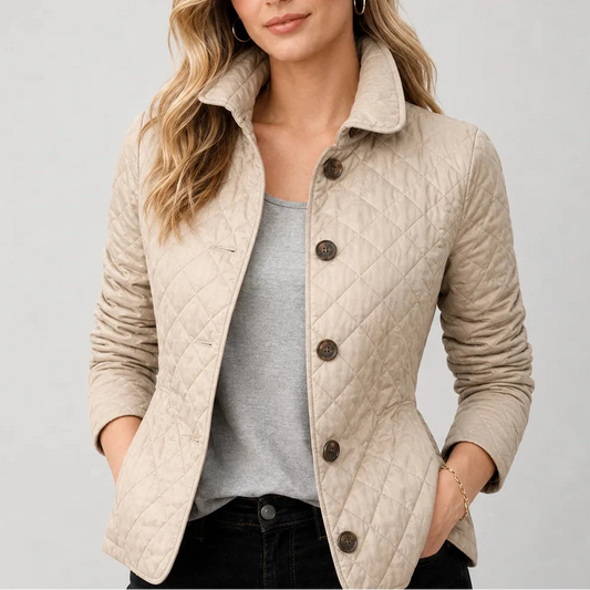 Women's Quilted Jacket — Lightweight Stand Collar Coat 1